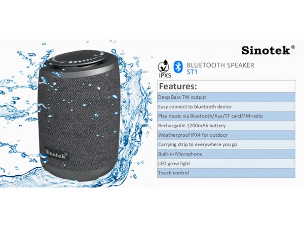 Touch control Bluetooth Speaker ST1 released- SHENZHEN SINOTEK TECHNOLOGY CO., LTD.